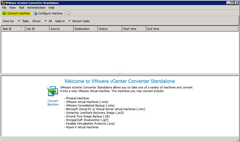 VMware : réduire la taille d'un disque .vmdk avec VMware Convertor