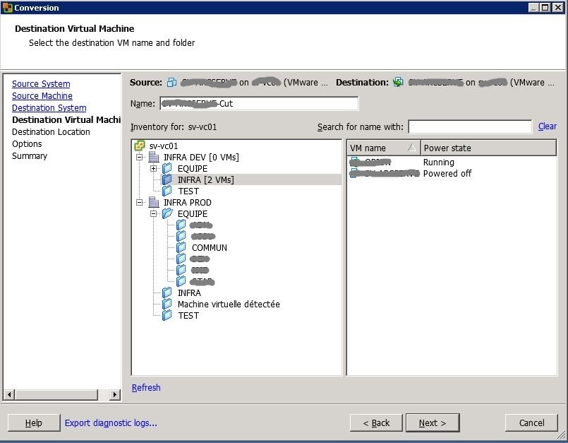 VMware : réduire la taille d'un disque .vmdk avec VMware Convertor