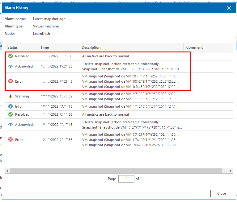 Veeam One : Suppression automatique des Snapshots sur VMware