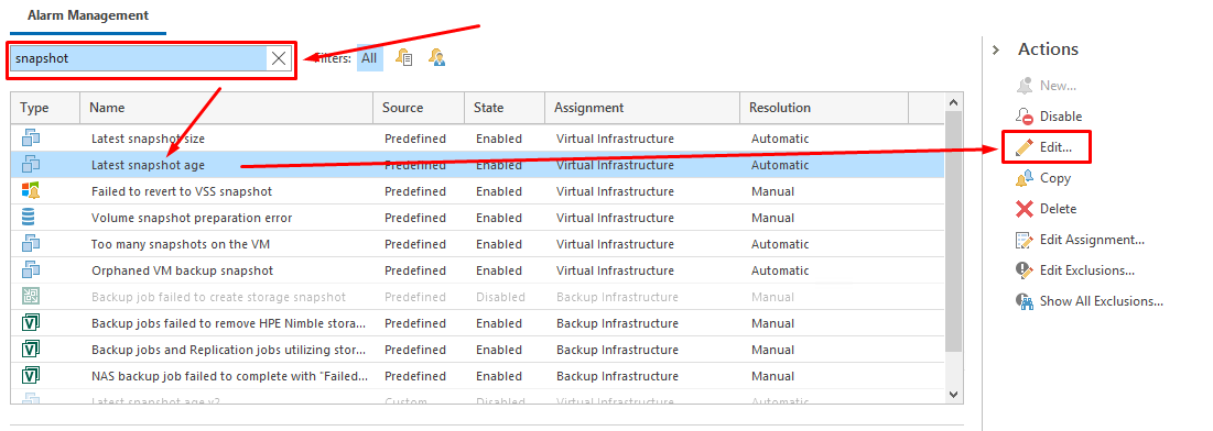 Veeam One : Suppression automatique des Snapshots sur VMware