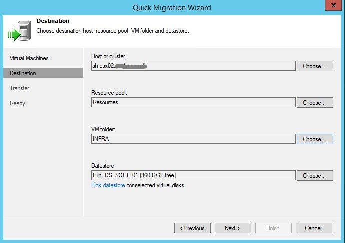 Veeam : migration d'une VM à chaud