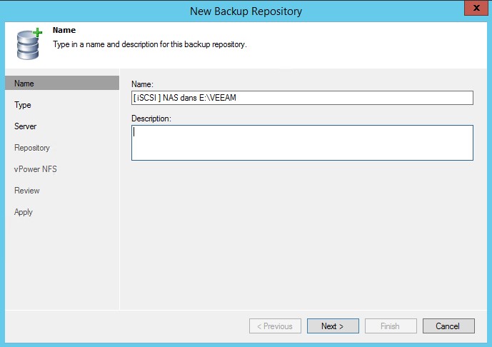 Veeam Backup et Replication 8.0 : Ajout d'un Backup Repository