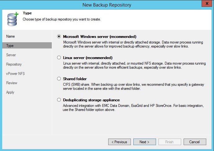 Veeam Backup et Replication 8.0 : Ajout d'un Backup Repository