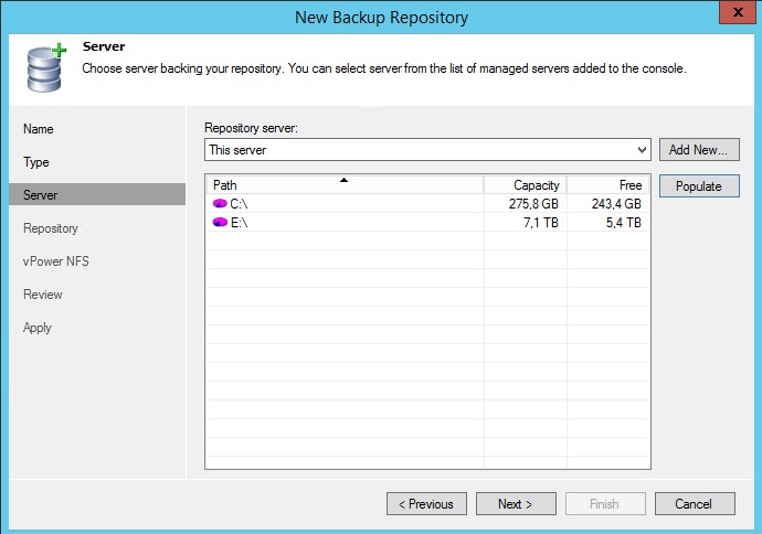 Veeam Backup et Replication 8.0 : Ajout d'un Backup Repository