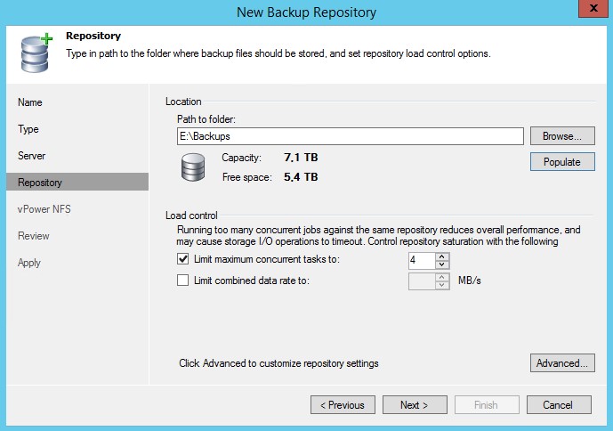 Veeam Backup et Replication 8.0 : Ajout d'un Backup Repository