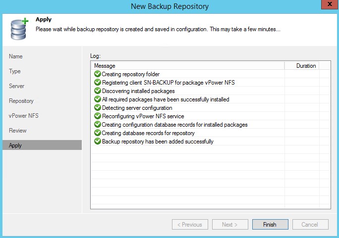 Veeam Backup et Replication 8.0 : Ajout d'un Backup Repository