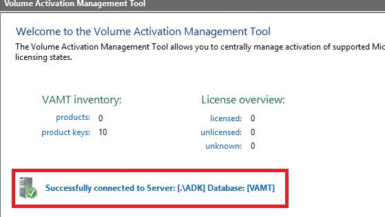 Windows Server 2012 : installation et configuration du rôle VAMT pour les licences KMS