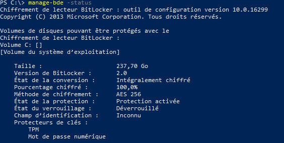 Chiffrer un poste de travail avec BitLocker