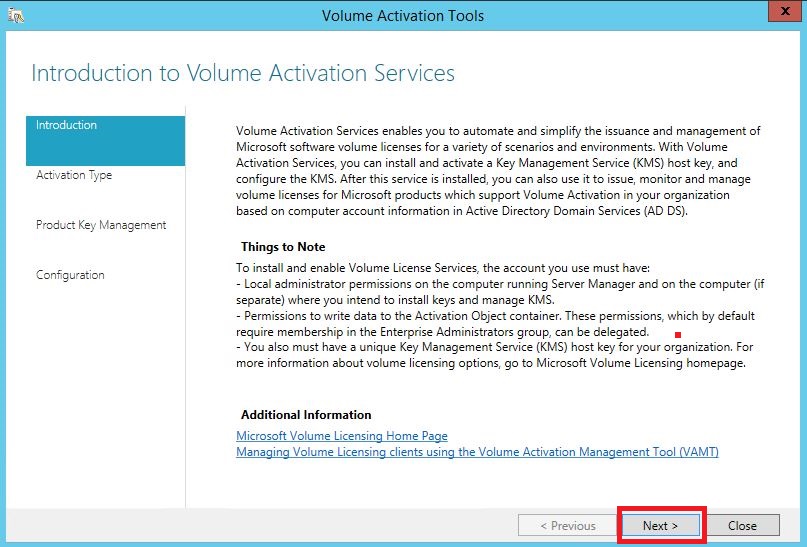 Windows Server 2012 : installation et configuration du rôle VAMT pour les licences KMS