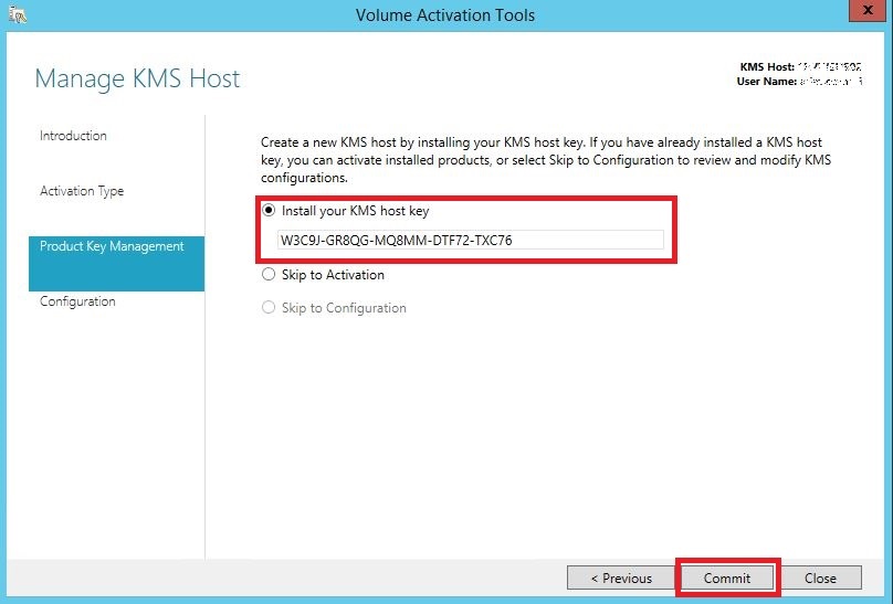 Windows Server 2012 : installation et configuration du rôle VAMT pour les licences KMS