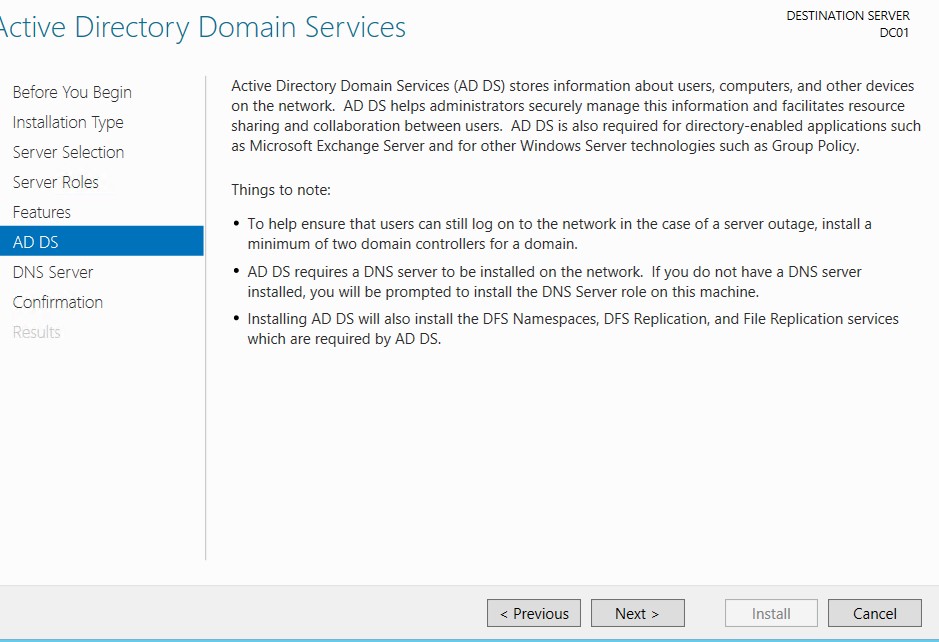 Installer un contrôleur de domaine Active Directory sous Windows Serveur 2012