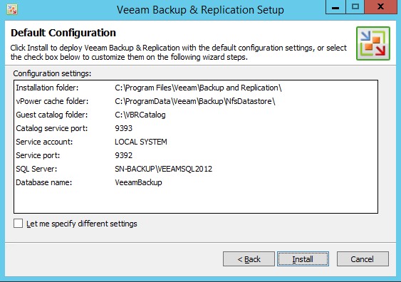 Installation Veeam Backup & Recovery 8.0