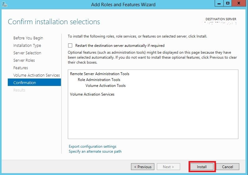 Windows Server 2012 : installation et configuration du rôle VAMT pour les licences KMS