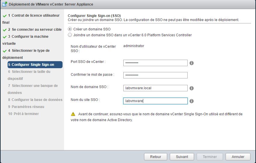 VMware : Installer vCenter Server Appliance vCSA 6