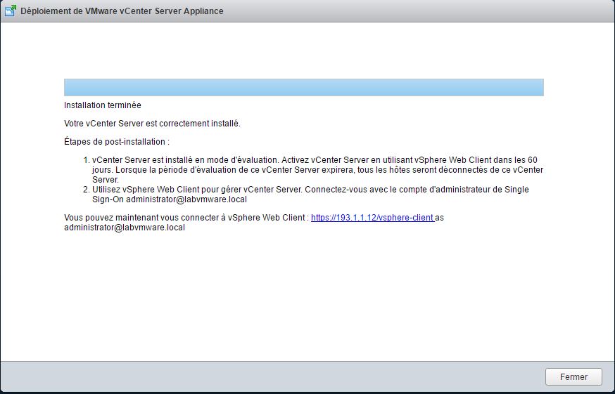 VMware : Installer vCenter Server Appliance vCSA 6