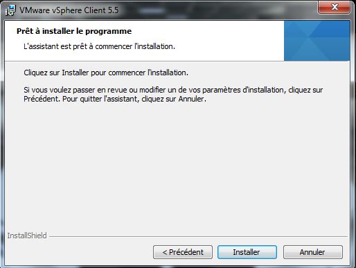 VMware : installation client vSphere Vi-Client