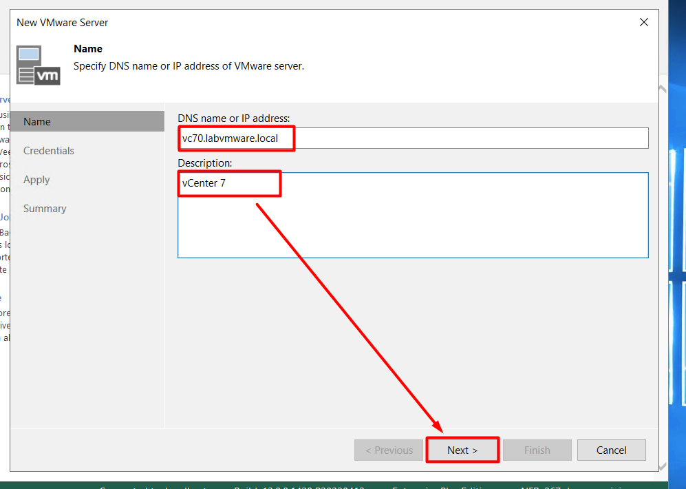 Veeam 12: Ajouter un vCenter à l'inventaire pour réaliser des sauvegardes de VMs