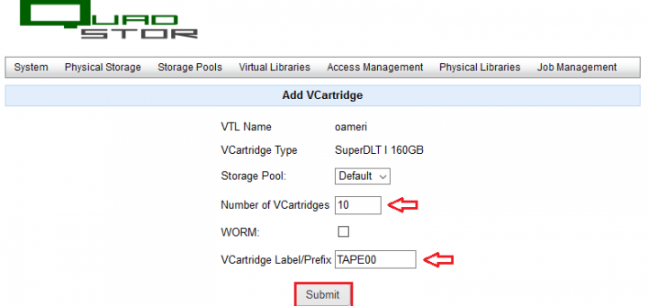 Veeam: Créer un VTL avec Quadstore et configurer Veeam pour la sauvegarde sur bande virtuelle