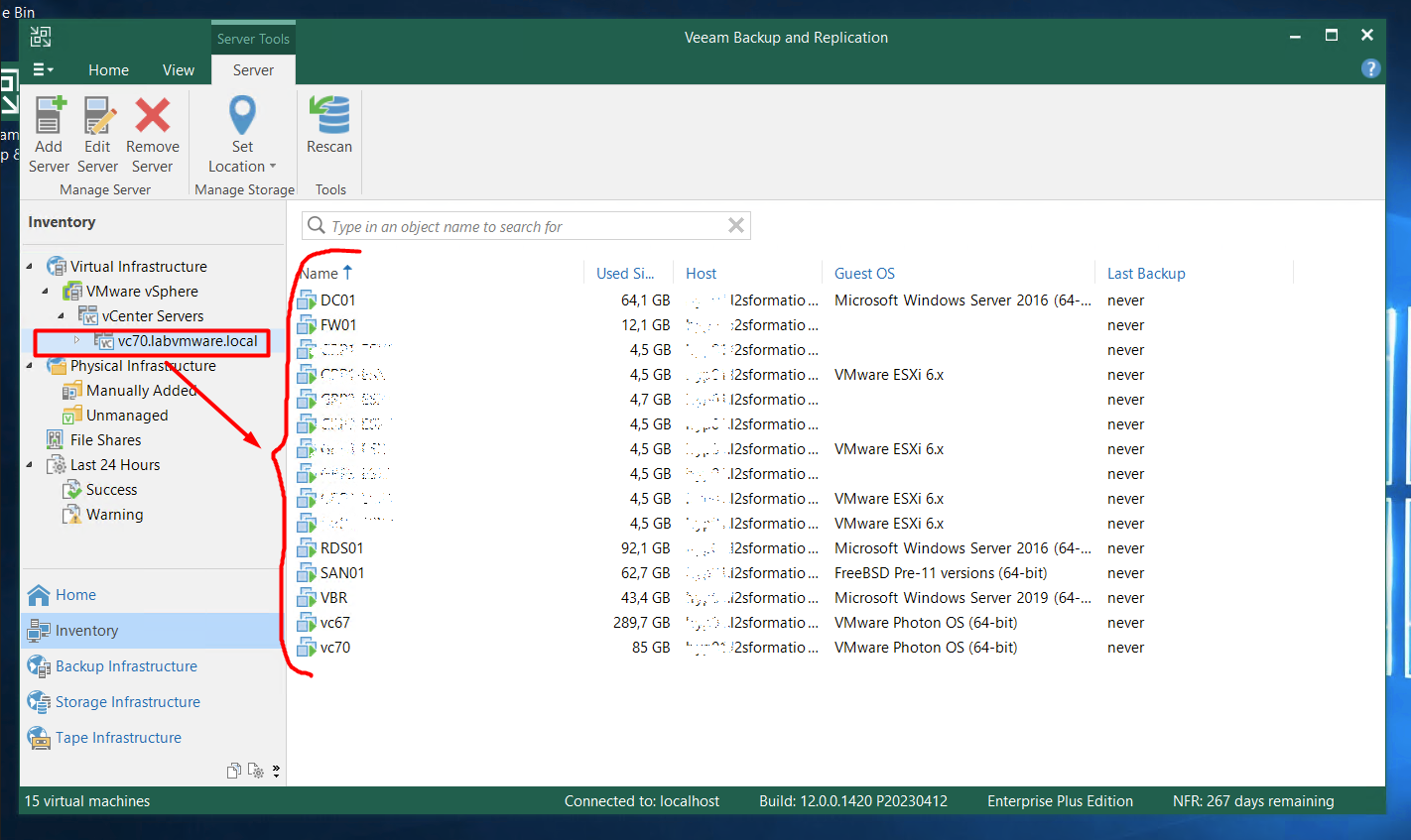 Veeam 12: Ajouter un vCenter à l'inventaire pour réaliser des sauvegardes de VMs