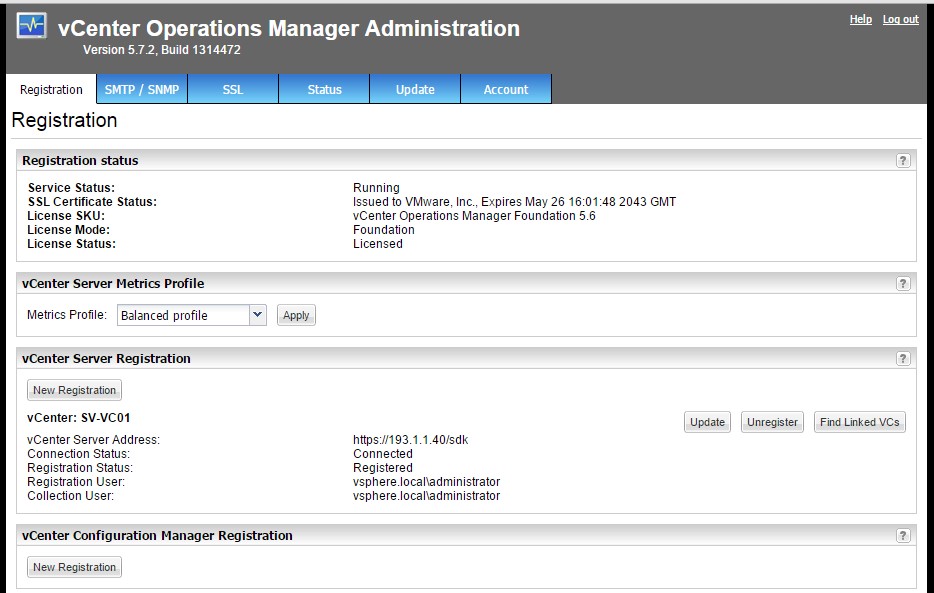 VMware : Install vCenter Operation Manager vCops