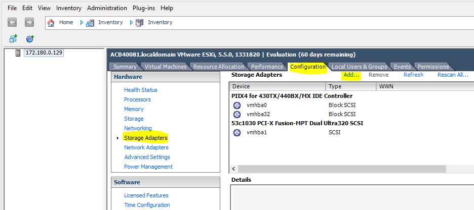 VMware : ajouter une LUN à un ESXi