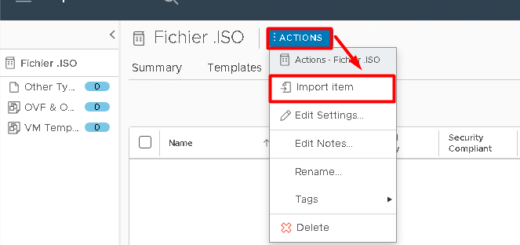 VMware: Création d'une bibliothèque de média pour les iso
