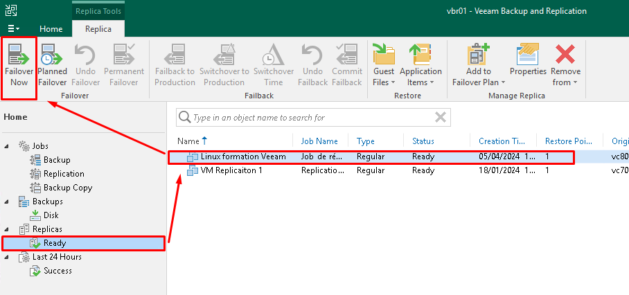 Réplication de machines virtuelles avec Veeam Backup & Replication