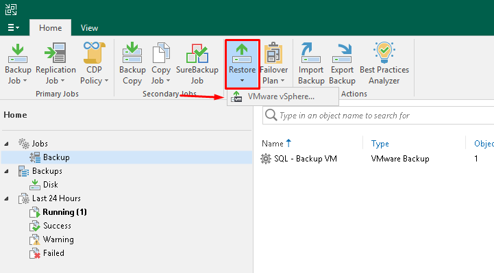 Sauvegarder ses bases de données SQL avec Veeam