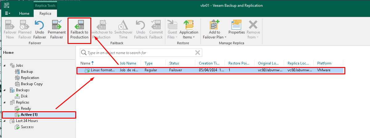 Réplication de machines virtuelles avec Veeam Backup & Replication