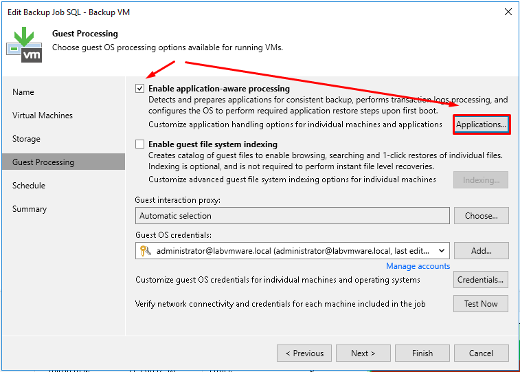 Sauvegarder ses bases de données SQL avec Veeam