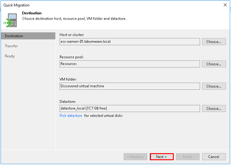 Restauration instantanée de VM avec l'Instant VM Recovery de Veeam Backup