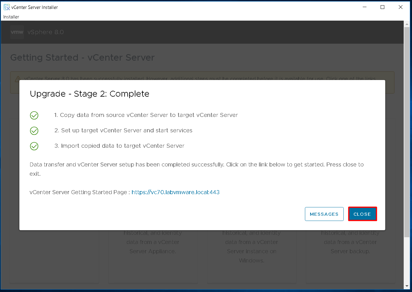 VMware: upgrader vCenter (VCSA) 7.x vers 8 étape par étape