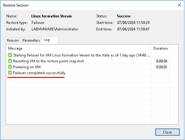 Réplication de machines virtuelles avec Veeam Backup & Replication