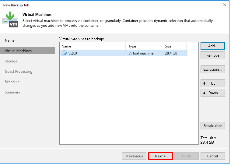 Sauvegarder ses bases de données SQL avec Veeam