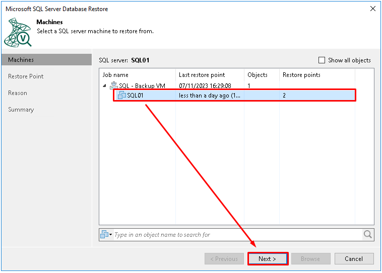 Sauvegarder ses bases de données SQL avec Veeam