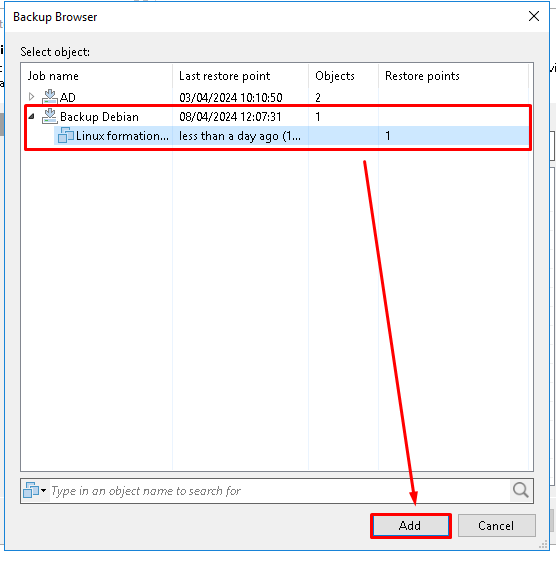 Restauration instantanée de VM avec l'Instant VM Recovery de Veeam Backup