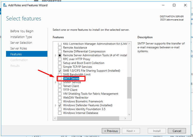 Configurer un relais SMTP sous Windows Server