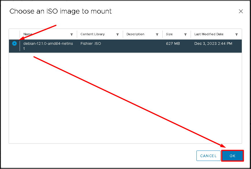 VMware: Création d'une bibliothèque de média pour les iso