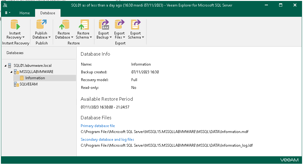 Sauvegarder ses bases de données SQL avec Veeam