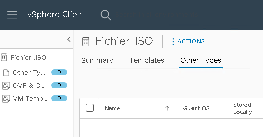 VMware: Création d'une bibliothèque de média pour les iso