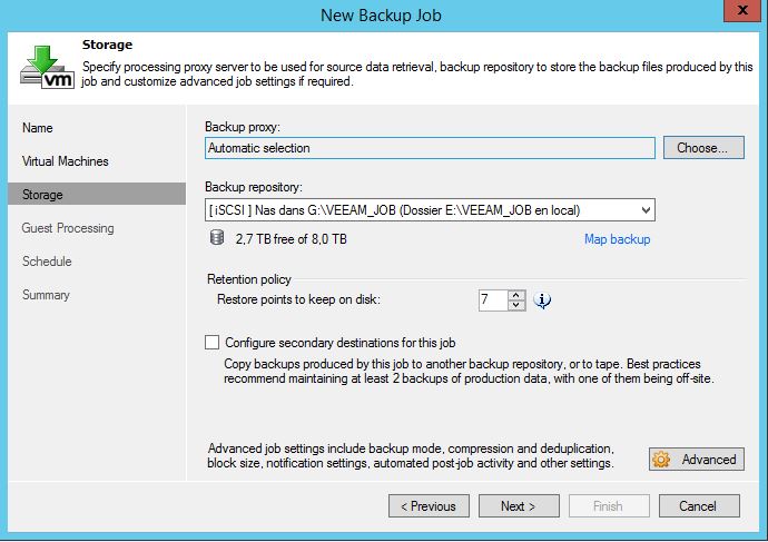 Veeam : Créer un job de sauvegarde